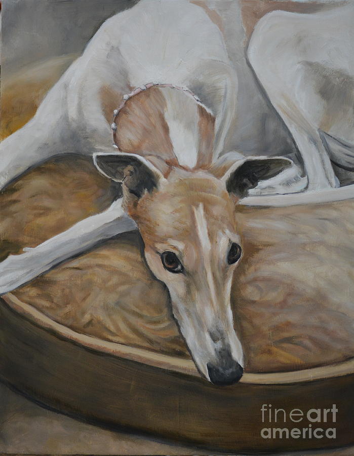Fanny the Greyhound Painting by Charlotte Yealey