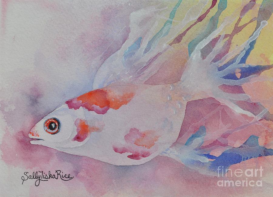 Goldfish Painting - Fantail Goldfish by Sally Tiska Rice