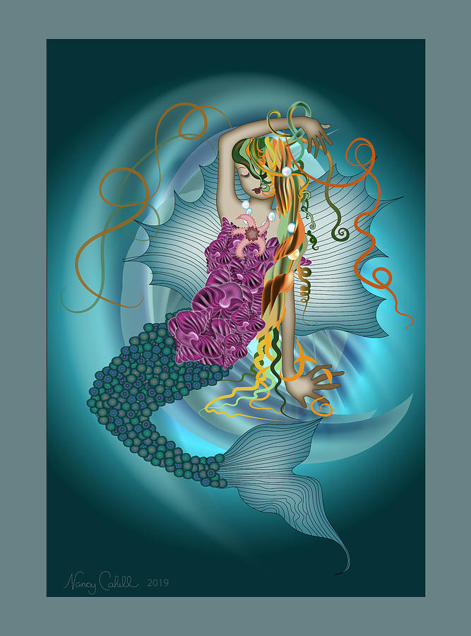 Mermaid Digital Art - Fantasea by Nancy Cahill Mermaid Digital Art - Fantasea by Nancy Cahill