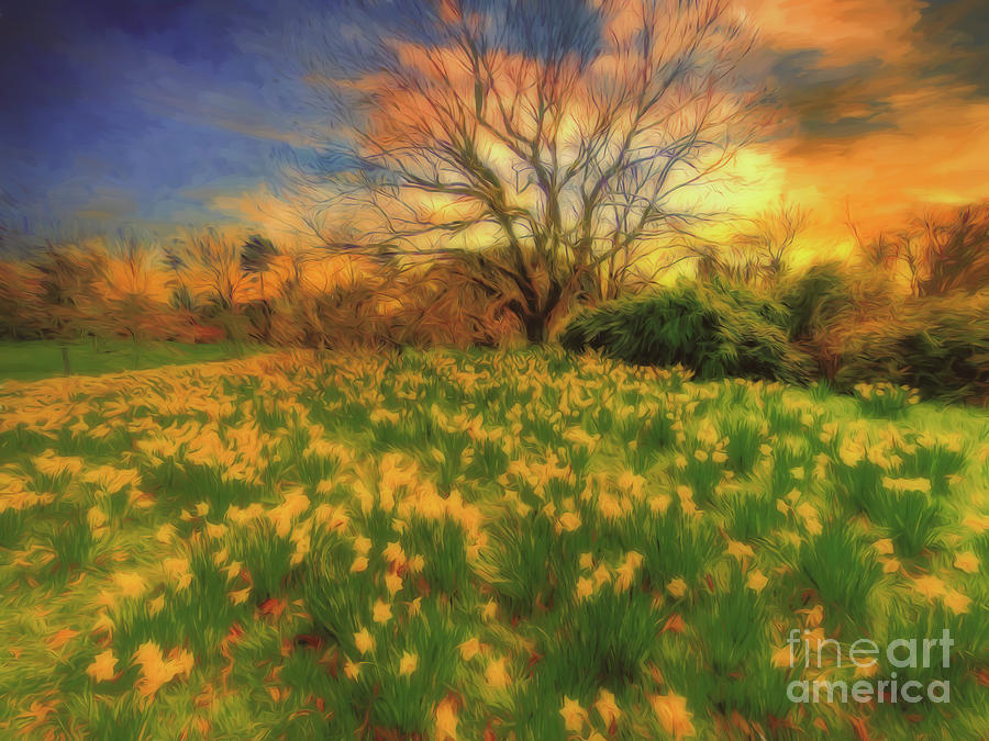 Kew Gardens Photograph - Fantasia 2 A Host of Golden Daffodils by Leigh Kemp Kew Gardens Photograph - Fantasia 2 A Host of Golden Daffodils by Leigh Kemp