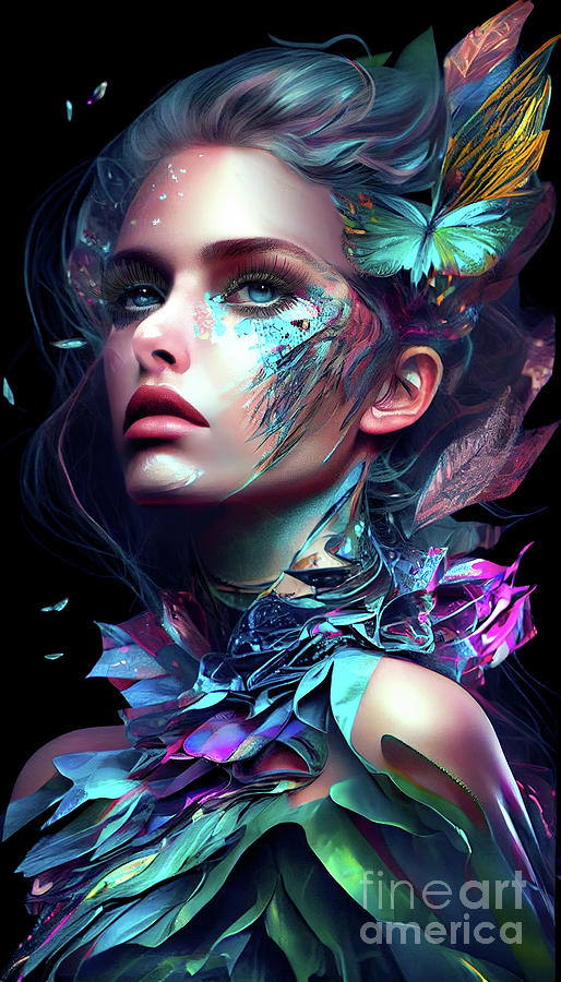 Abstract Digital Art - Fantasia Woman 25 by Mark Ashkenazi