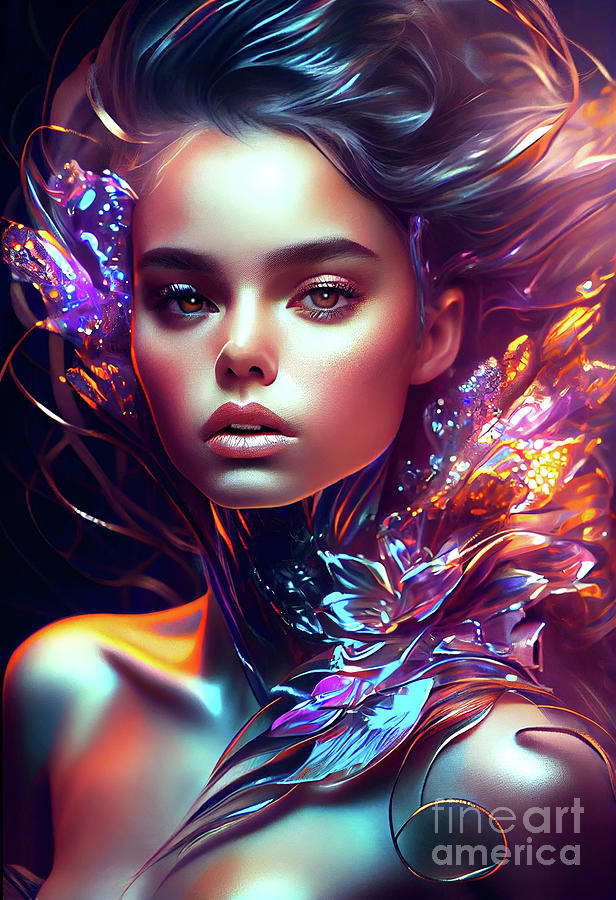 Abstract Digital Art - Fantasia Woman 8 by Mark Ashkenazi