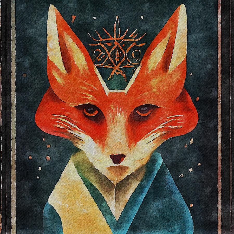 Fantastic King Fox Mixed Media by Ann Leech
