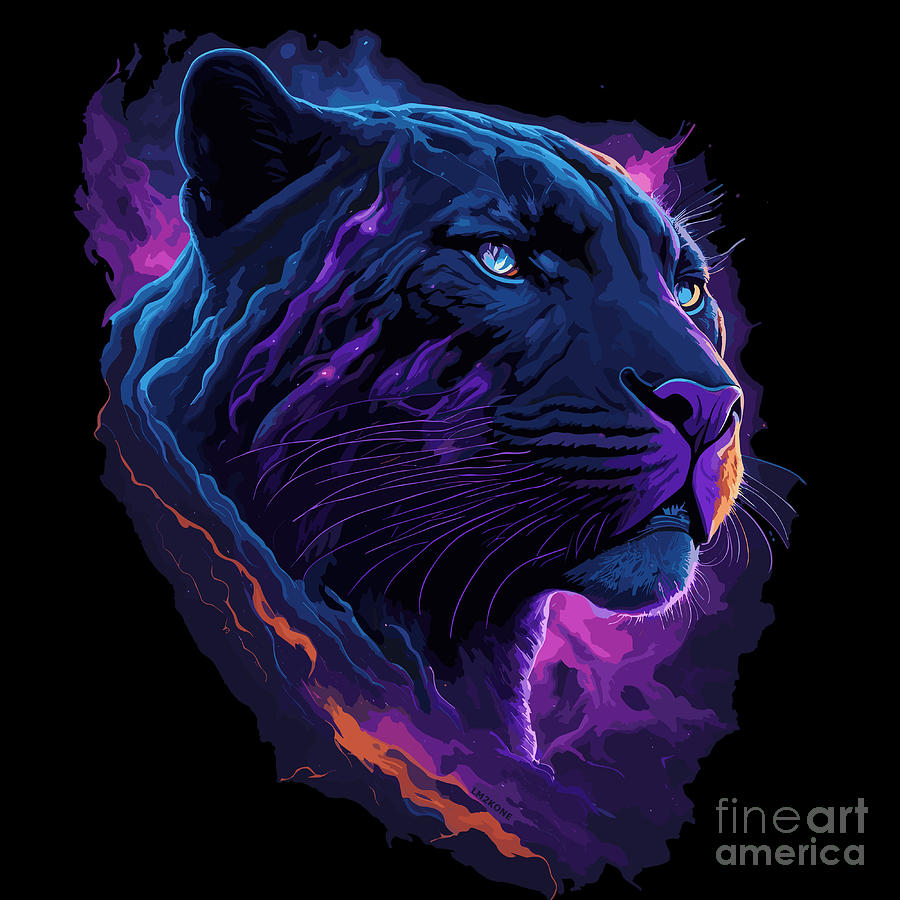 Fantastic Nebula Panther Digital Art by LMzKone Narciso Marlene - Fine ...