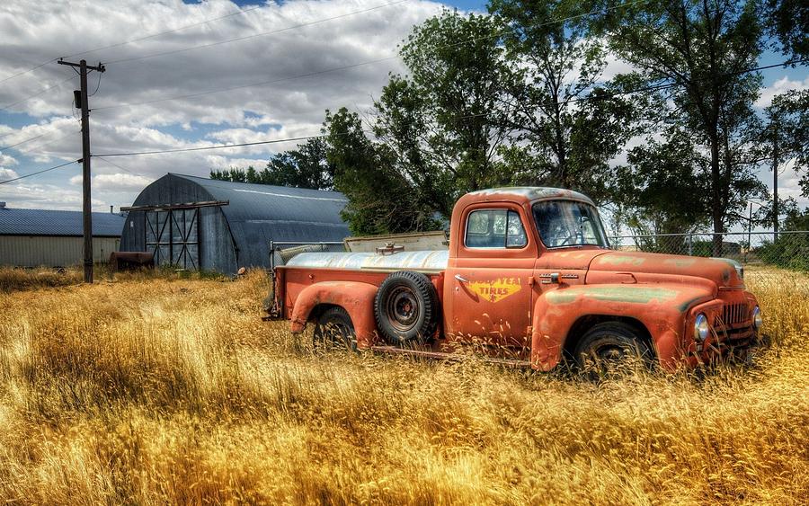 Fantastic Rusty Classic American Transport Car High Resolution Photograph by Hi Res