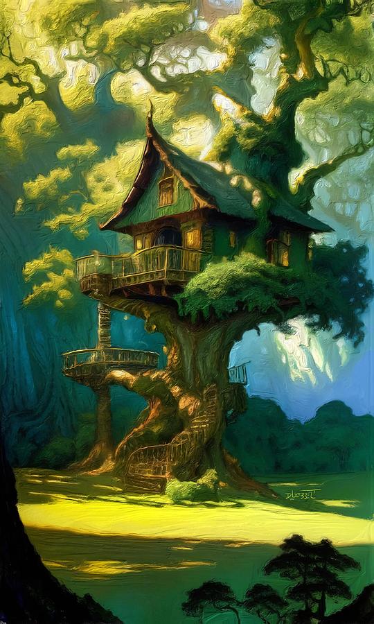 Fantastic Treehouse Four Digital Art by David Luebbert