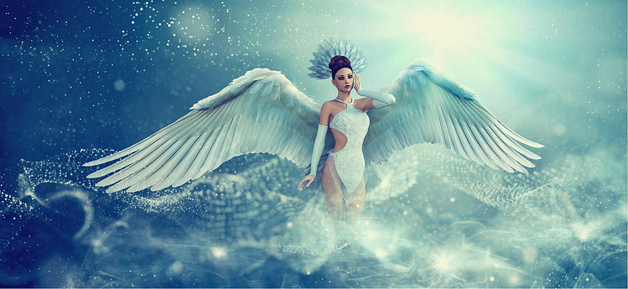 Fantasy Angel In Heaven Digital Art by Nordiclite - Pixels