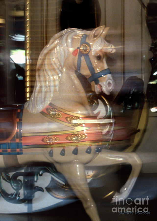 fantasy animals from the carousel - Proud Palomino Photograph by Sharon Hudson