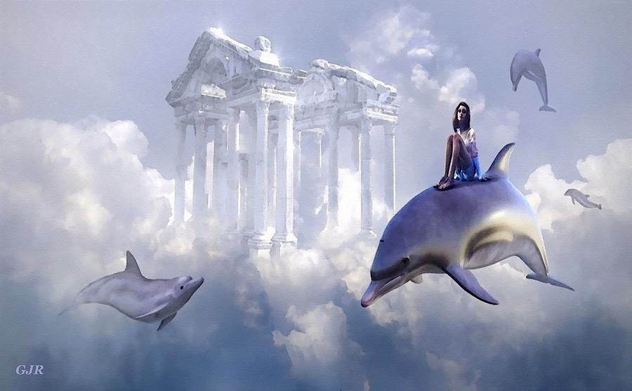 Fantasy Art - Fantasy Travel With Dolphins L A S Digital Art
