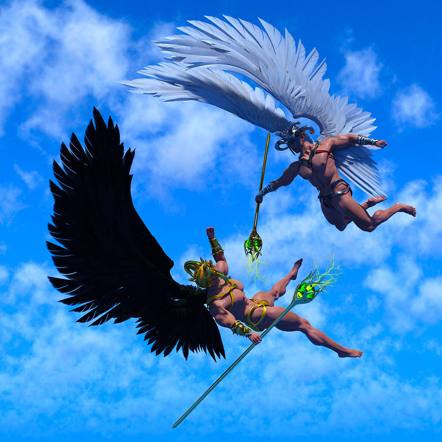 Fantasy Battle Angels In The Sky 4 Digital Art