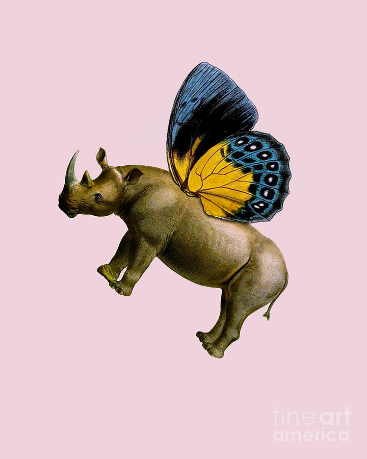 Butterfly Digital Art - Fantasy Butterfly Rhinoceros by Madame Memento