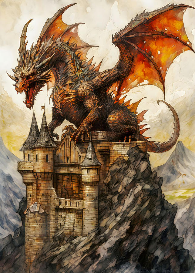 fantasy castle Poster Painting by Maria Young - Fine Art America