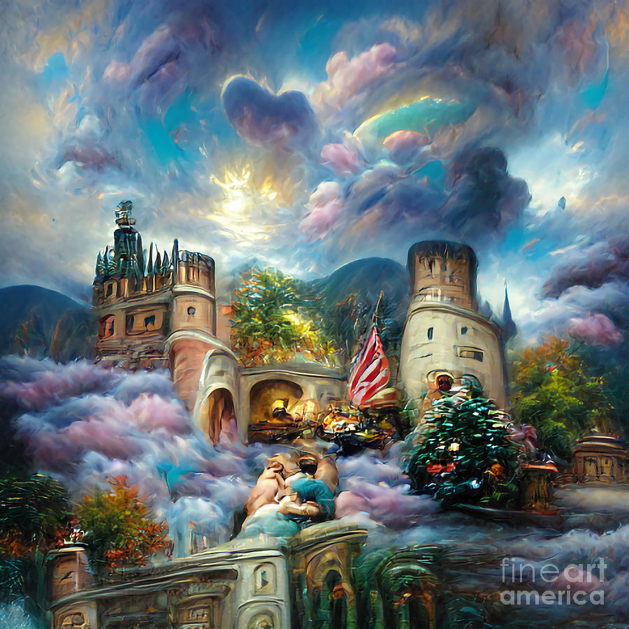 Colorful Fantasy Castle - Abstract Art Print