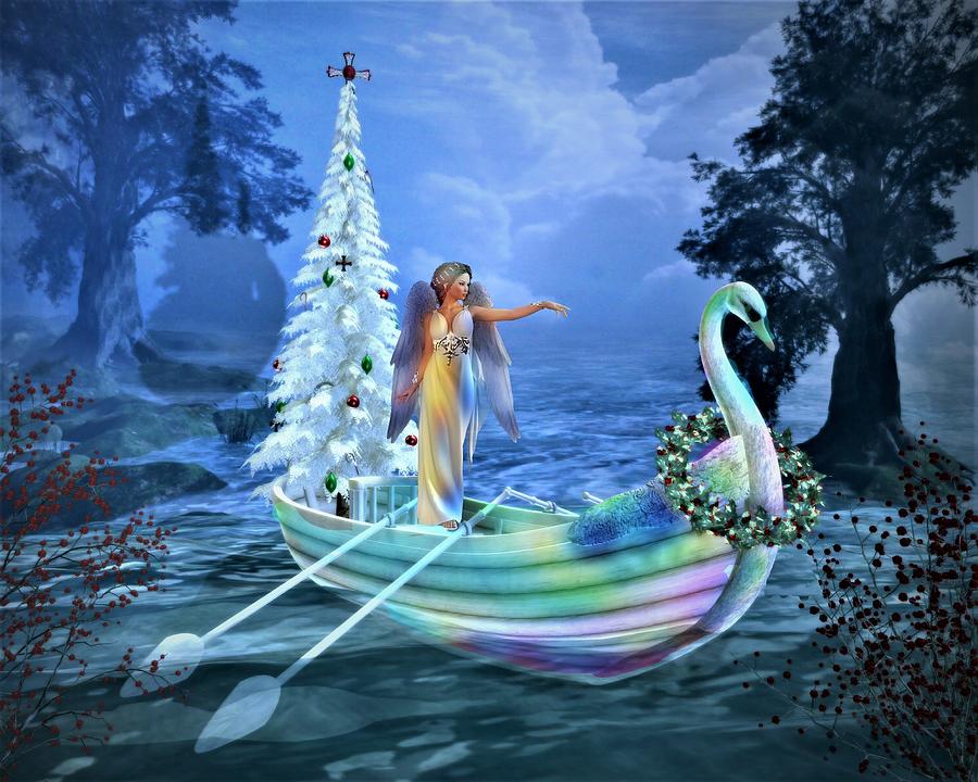 Fairy Digital Art - Fantasy Christmas by Julie Grace