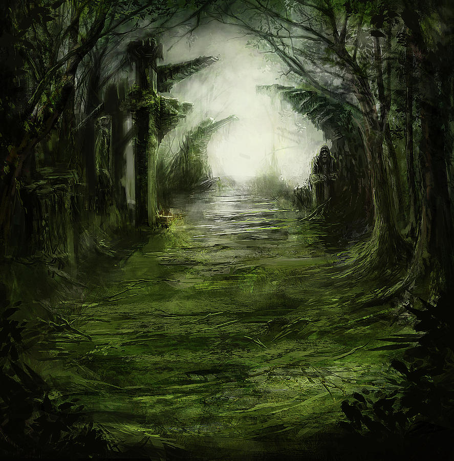 Fantasy dark deep forest Drawing by Maxim Boldyrev Fine Art America