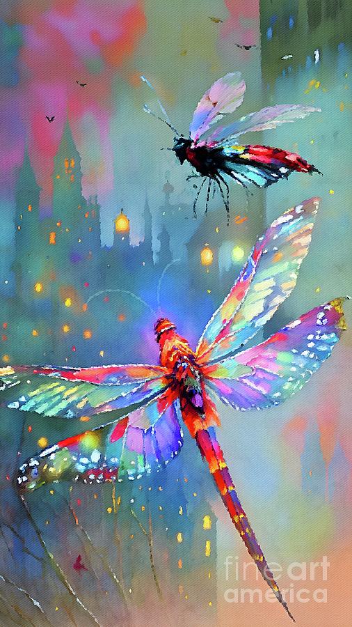 Fantasy Dragonflies Digital Art by Lauries Intuitive