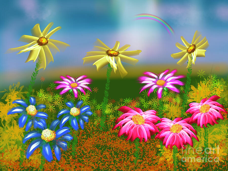 Nature Digital Art - Fantasy Flower Bed by Gary F Richards