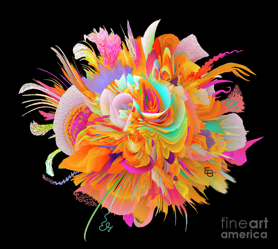 Fantasy flower in rainbow colors 03.03.2023 Mixed Media by Elena Gantchikova