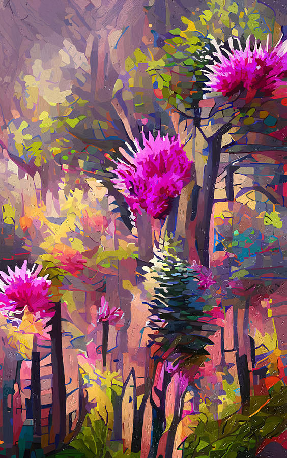 Fantasy Forest Mixed Media by Ann Leech