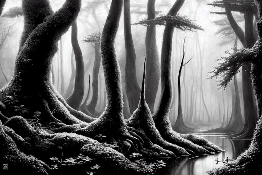 Fantasy Forrest Digital Art by Minimalist Artist Fantasy Forrest Digital Art by Minimalist Artist