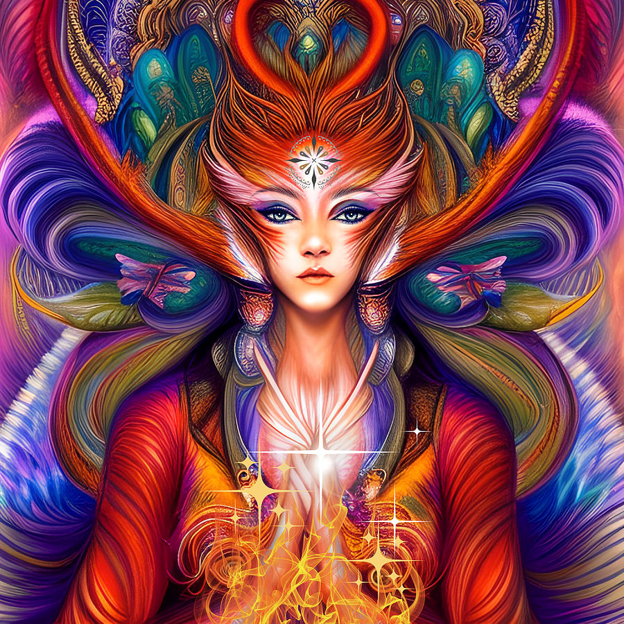 Fantasy Fox Woman Digital Art by RavenWolfMoon Designs - Fine Art America