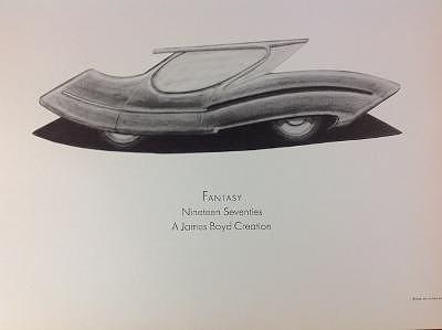 Fantasy Future Car Design Drawing by James Boyd