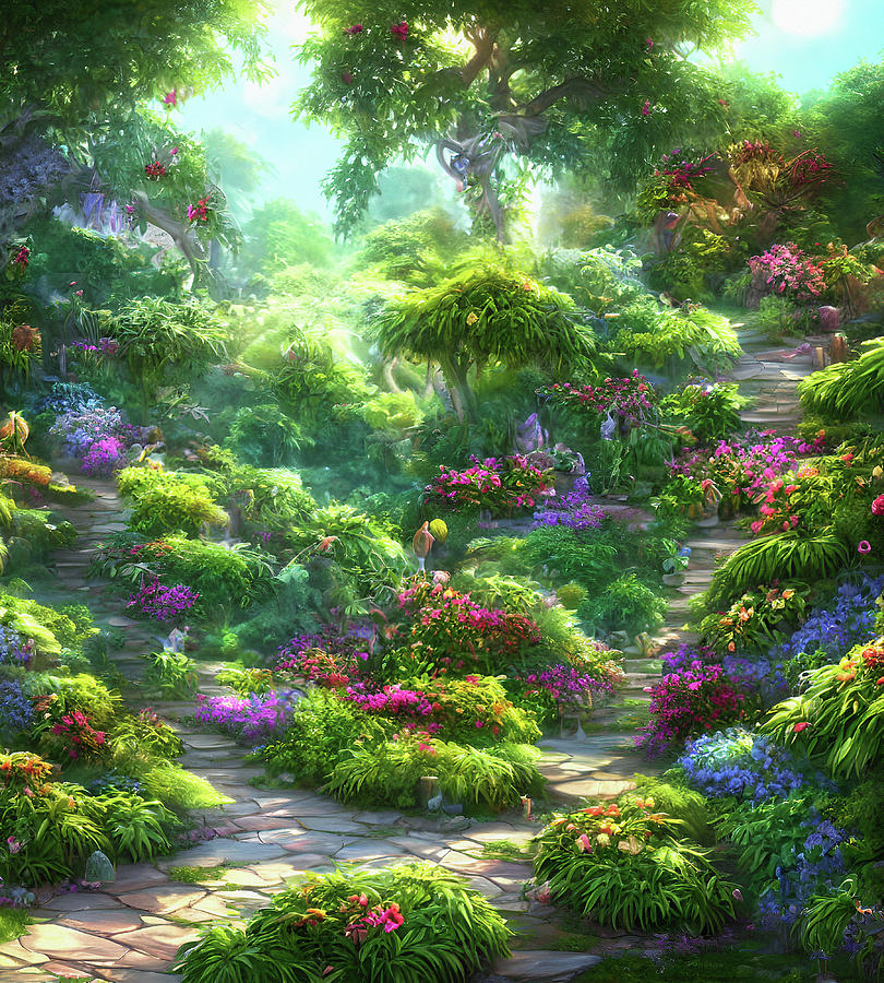 Fantasy garden. Digital Art by Jed Graph - Fine Art America