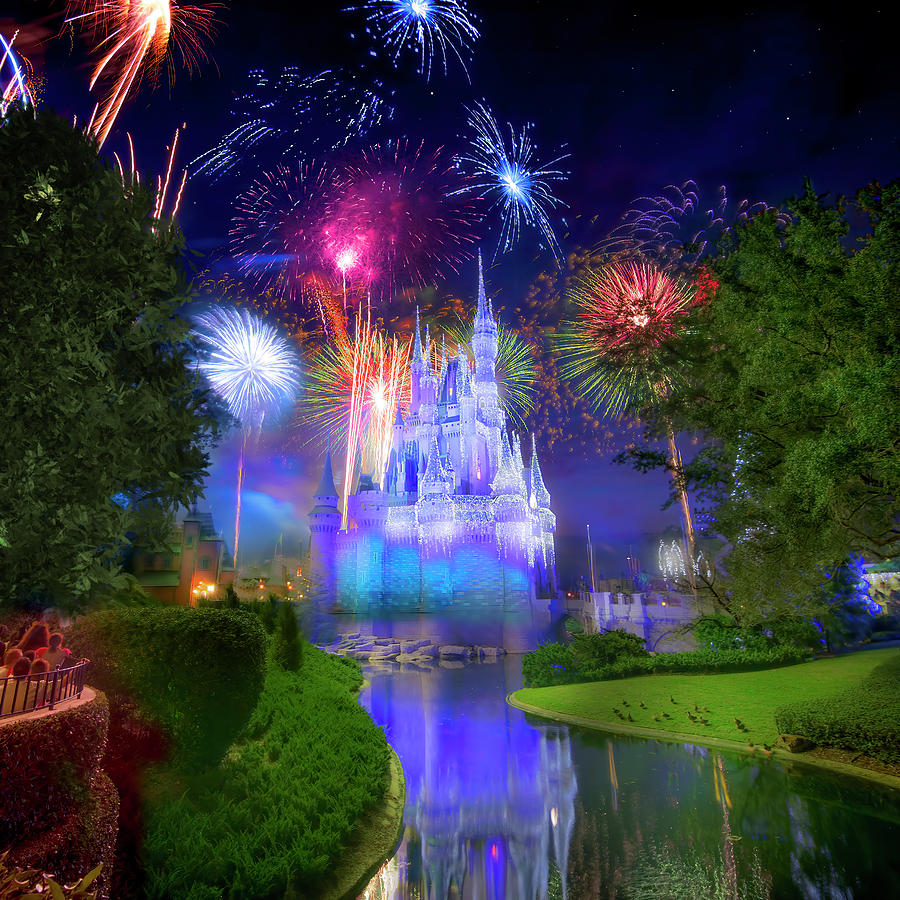 Fantasy in the Sky Fireworks at the Magic Kingdom Photograph by Mark Andrew Thomas