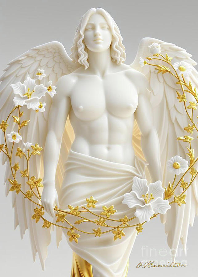 Fantasy in White and Gold 13 Digital Art by Olga Hamilton