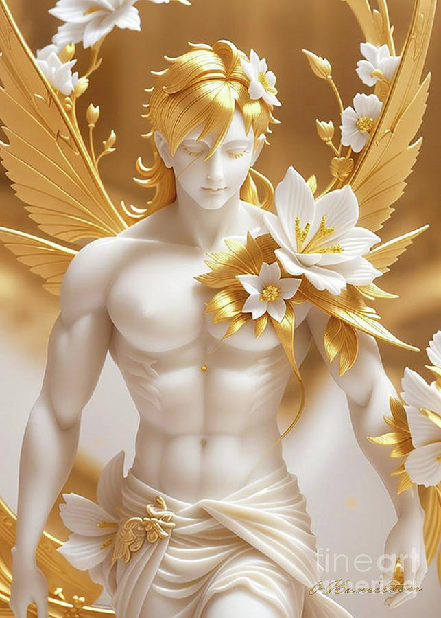 Fantasy in White and Gold 18 Digital Art by Olga Hamilton