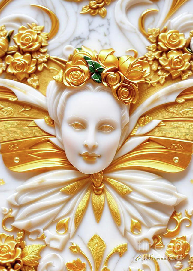 Fantasy in White and Gold 25 Digital Art by Olga Hamilton
