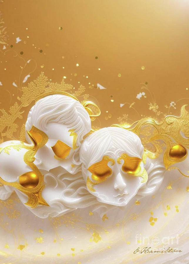 Fantasy in White and Gold 37 Digital Art by Olga Hamilton