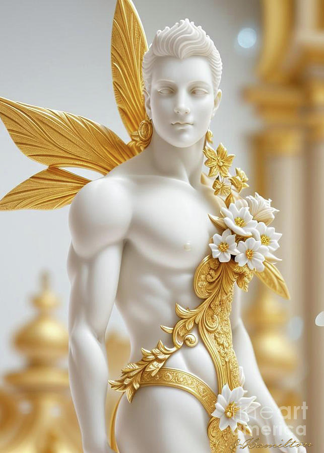 Fantasy in White and Gold 40 Digital Art by Olga Hamilton