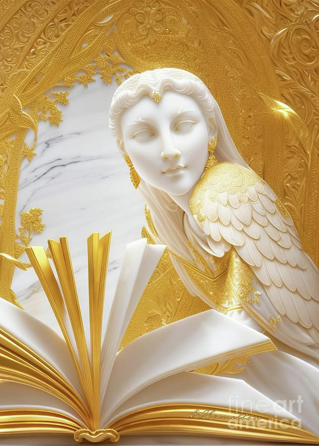 Fantasy in White and Gold Digital Art by Olga Hamilton