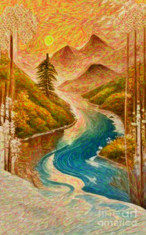 Fantasy landscape 10 Painting by Digitly