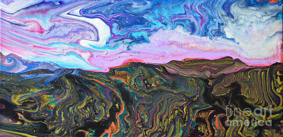  Fantasy Landscape, Stellar Sky 7269 Painting by Priscilla Batzell Expressionist Art Studio Gallery