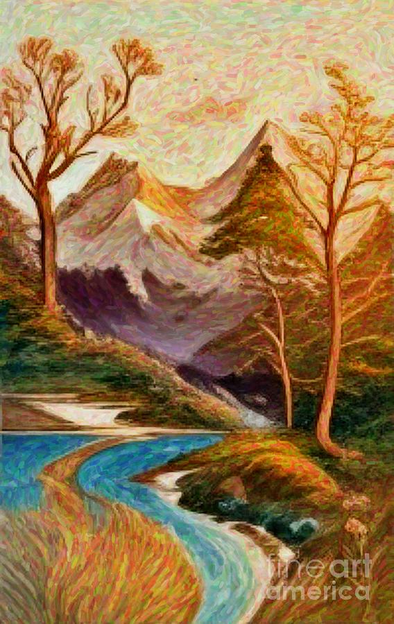 Fantasy landscape15 Painting by Digitly