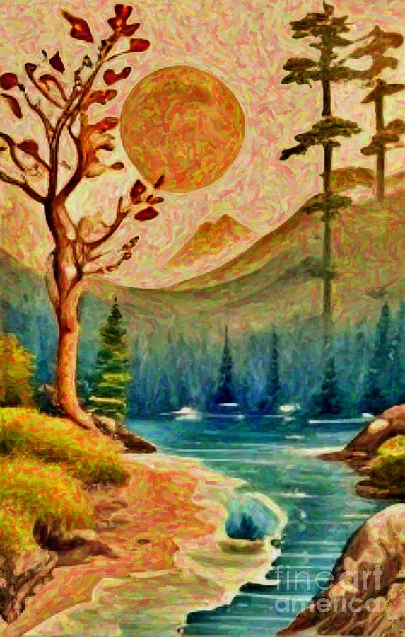 Fantasy landscape19 Painting by Digitly