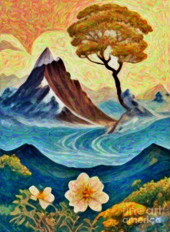 Fantasy landscape21 Painting by Digitly