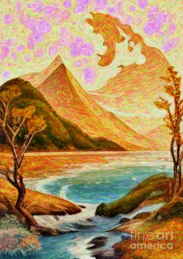 Fantasy landscape23 Painting by Digitly