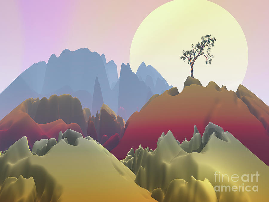 Fantasy Mountain Digital Art by Phil Perkins