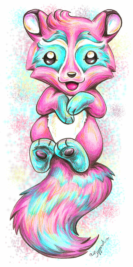 Fantasy Raccoon Drawing by Sipporah Art and Illustration