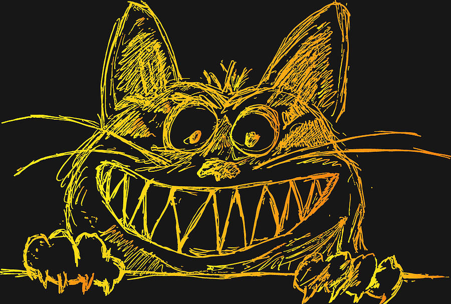 scary cat face clip art