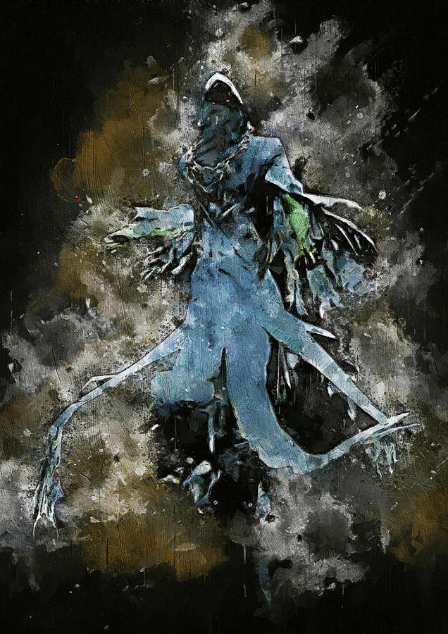 Abstract Digital Art - Fantasy Sketch Art Ghost In A Hoodie by Vadims Mediks