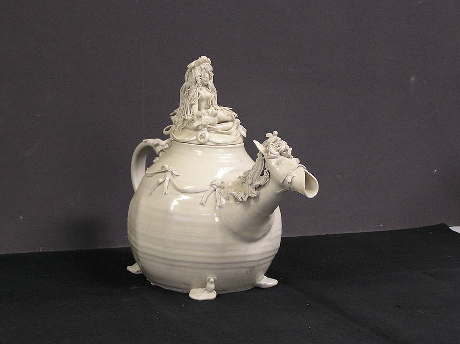 Fantasy Tea Pot Ceramic Art by Barbara Couse Wilson