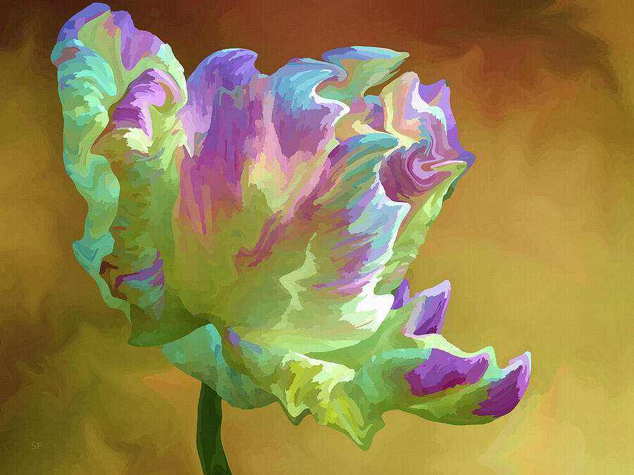 Fantasy Tulip Botanical Impressionism Mixed Media by Shelli Fitzpatrick