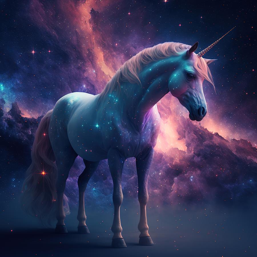 Fantasy unicorn, magic unicorn 18 Digital Art by Andra Design - Fine ...