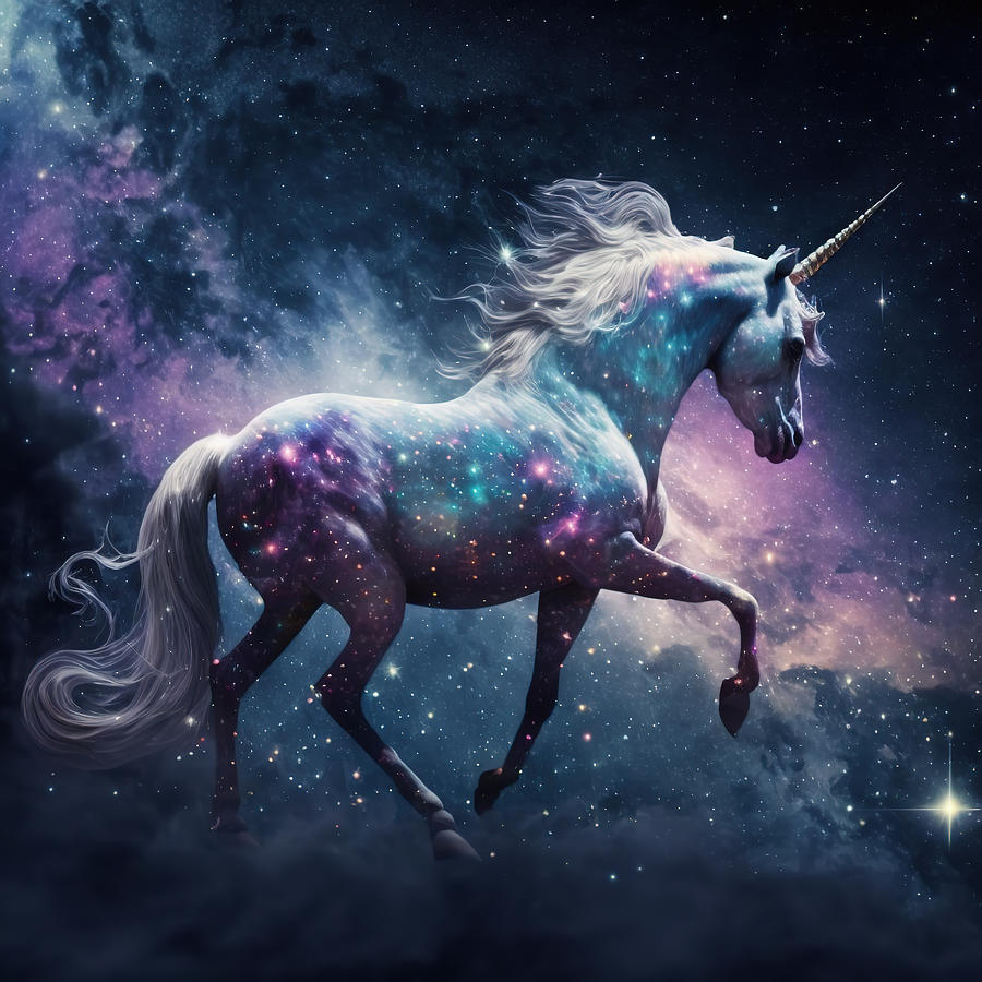 Fantasy unicorn, magic unicorn 21 Digital Art by Andra Design - Fine ...