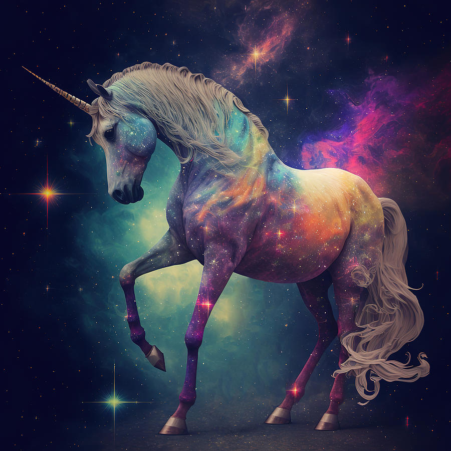 Fantasy unicorn, magic unicorn 24 Digital Art by Andra Design - Fine ...