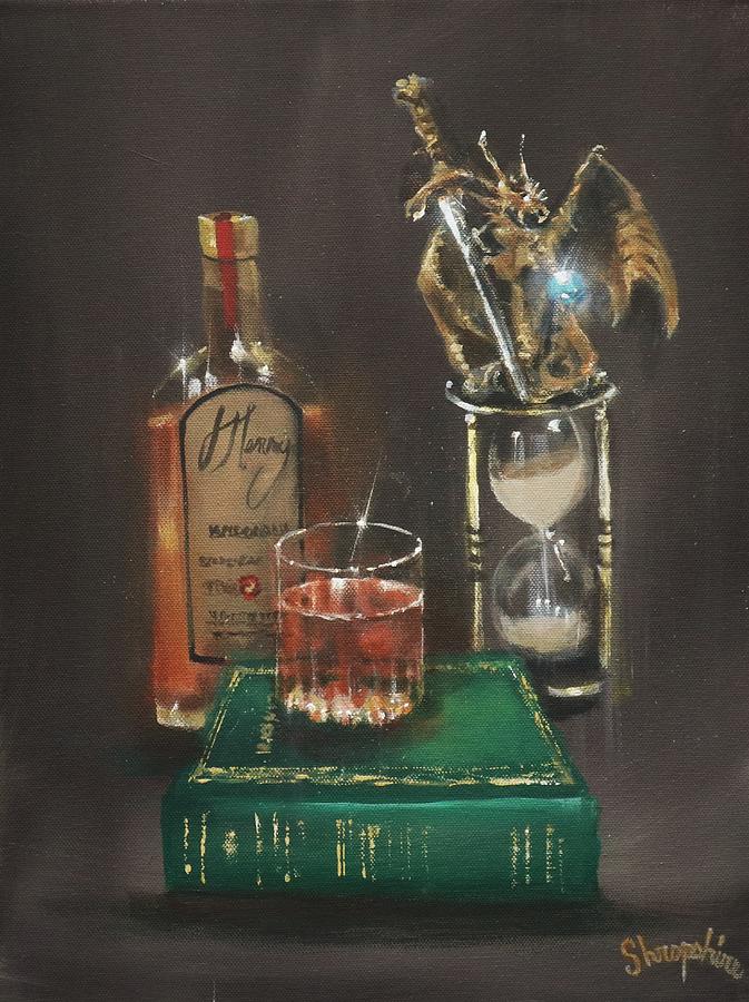 Dragon Painting - Fantasy, Whiskey and Time by Tom Shropshire